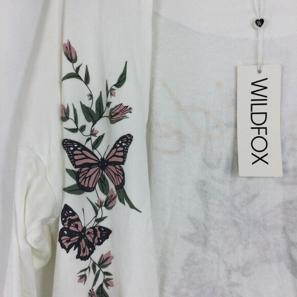 Wildfox Womens Bride Butterflies Make Up Lounge Open Front Robe White Sz Small - Picture 4 of 8